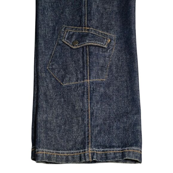 Barcode Jeans Y2K Baggy Wide Leg Denim 32x34 Cargo Stash Pocket Streetwear Skate - Picture 6 of 12